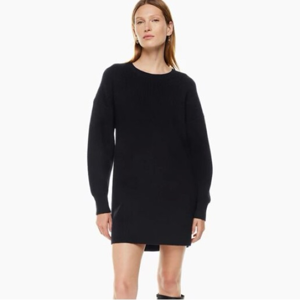 Babaton Black Mini Sweater Dress